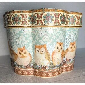 Punch Studio Owl Decorative Gift Box Medium Silvery Foil Accents Kirshner Arts